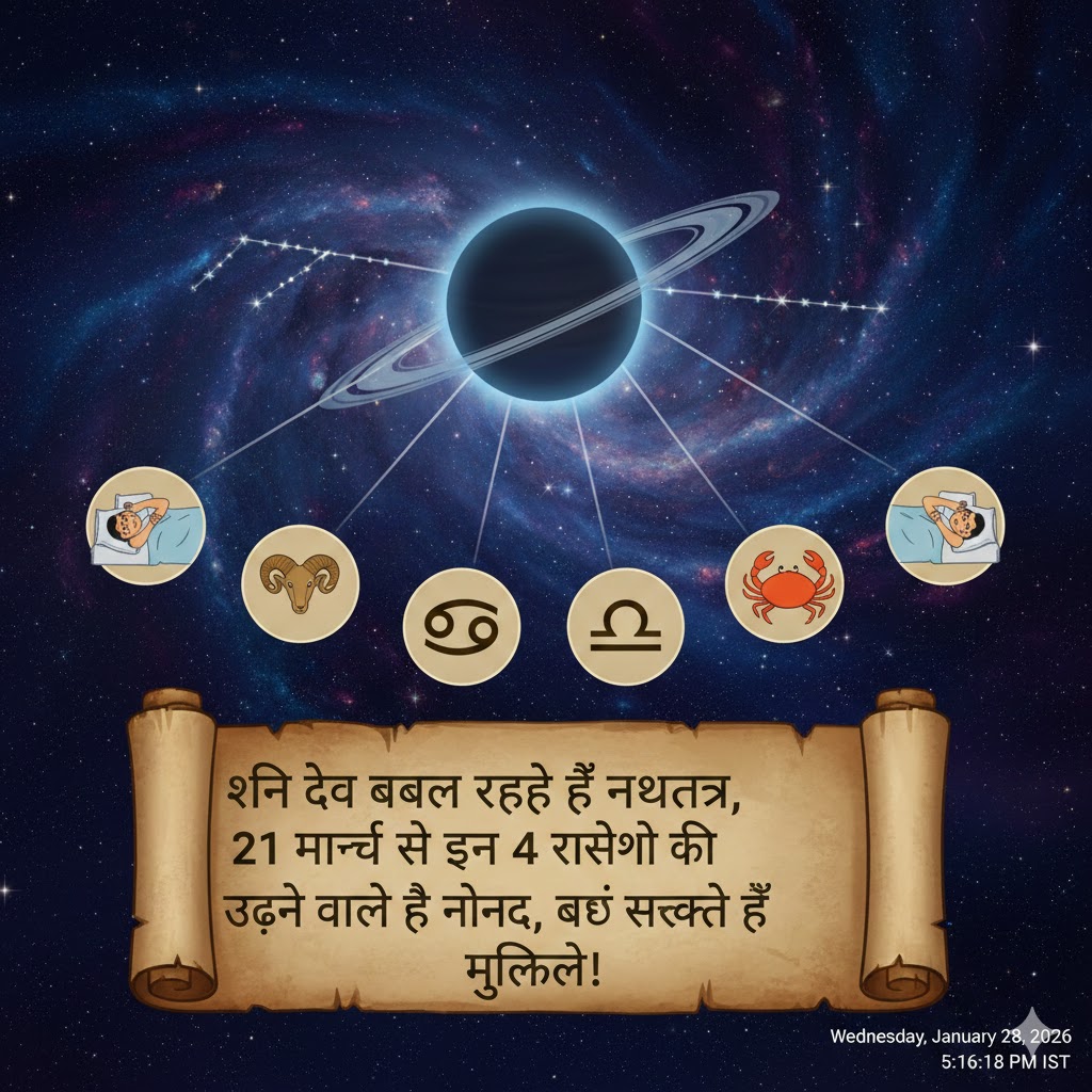 शनि देव कर रहे हैं नक्षत्र परिवर्तन: 21 मार्च से मेष, कर्क, तुला और मकर राशि वालों को सतर्क रहने की जरूरत, बढ़ सकती हैं परेशानियां!