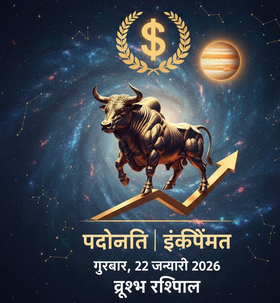 22 जनवरी 2026 राशिफल: वृषभ राशि को प्रमोशन और वेतन वृद्धि का शुभ समाचार