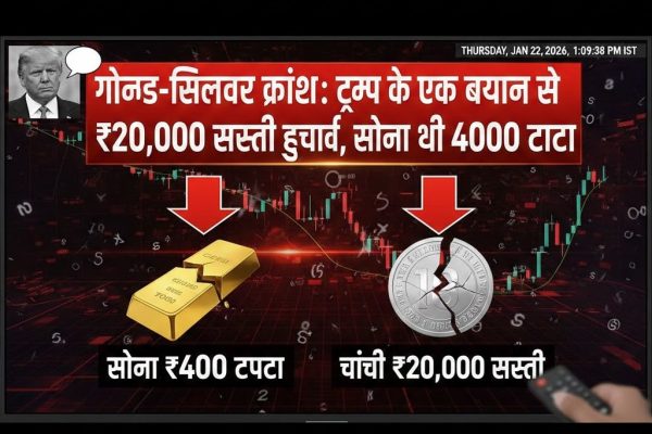 Gold-Silver Crash: ट्रंप के एक बयान से ₹20,000 सस्ती हुई चांदी, सोना भी ₹4,000 टूटा
