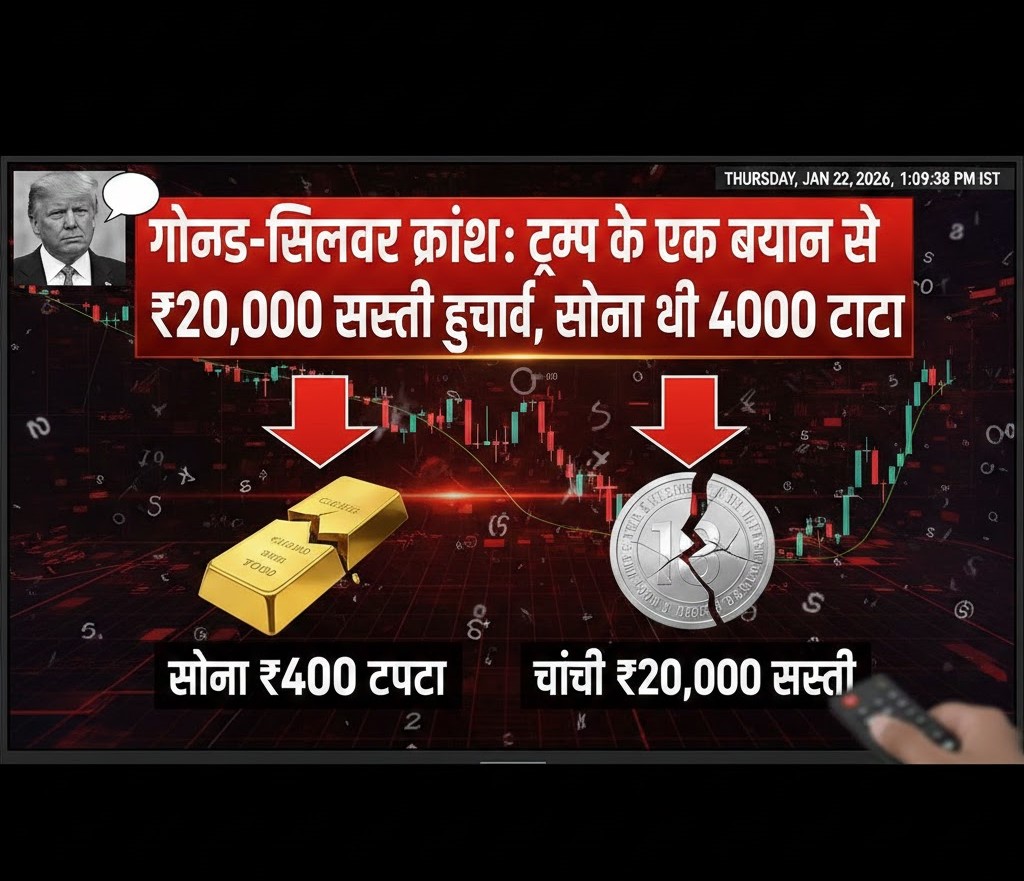 Gold-Silver Crash: ट्रंप के एक बयान से ₹20,000 सस्ती हुई चांदी, सोना भी ₹4,000 टूटा
