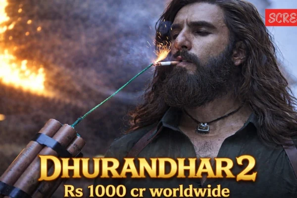 मुंबई में धुरंधर 2 फिल्म का पोस्टर और बॉक्स ऑफिस पर सफलता का दृश्य