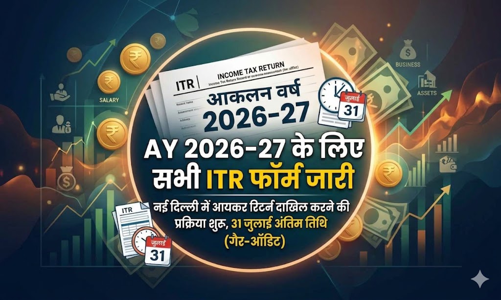 नई दिल्ली में आयकर विभाग द्वारा जारी ITR फॉर्म 2026-27 की प्रतीकात्मक तस्वीर