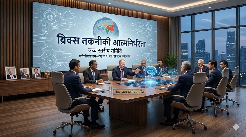 Vladimir Putin addressing BRICS on technology self reliance and digital cooperation