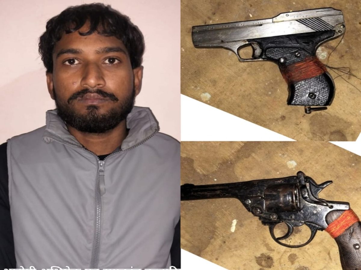 रांची में संदिग्ध कार से रिवॉल्वर और कारतूस बरामद करती पुलिस टीम