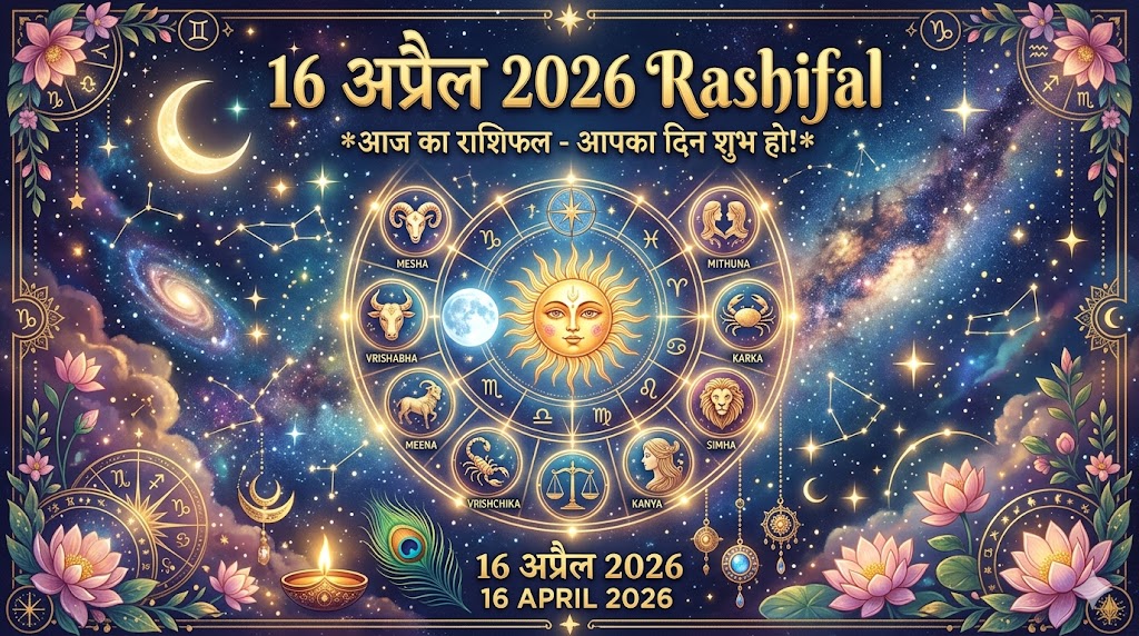 16 अप्रैल 2026 के राशिफल में मीन राशि में ग्रहों के दुर्लभ संयोग का ज्योतिषीय दृश्य