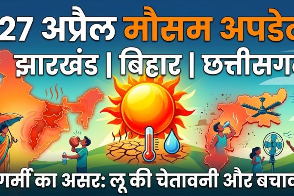 झारखंड और बिहार में तेज धूप के साथ गर्म मौसम का दृश्य