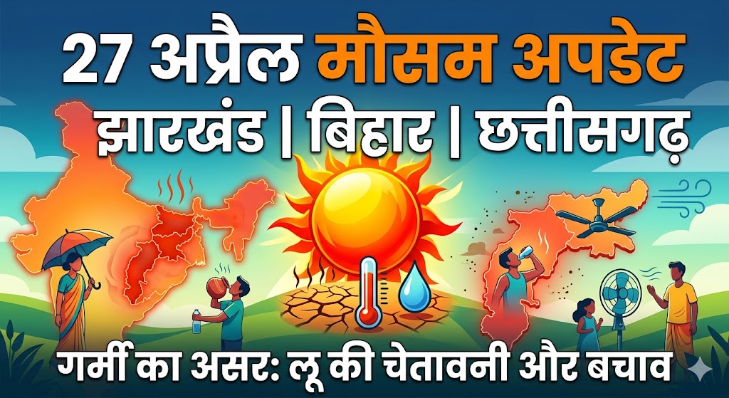 झारखंड और बिहार में तेज धूप के साथ गर्म मौसम का दृश्य