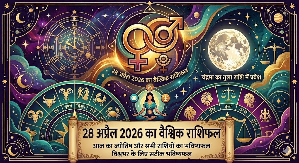 28 अप्रैल 2026 के लिए ज्योतिषीय भविष्यफल और ग्रहों की चाल का सटीक विश्लेषण।