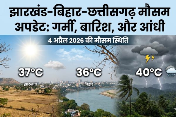झारखंड बिहार और छत्तीसगढ़ में 4 अप्रैल को बदलते मौसम और बादल