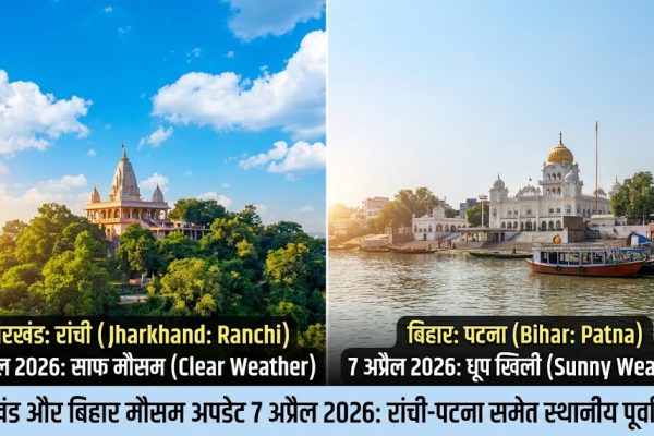 झारखंड और बिहार का मौसम 7 अप्रैल 2026: रांची-पटना में धूप, बादल और हल्की बारिश का दृश्य