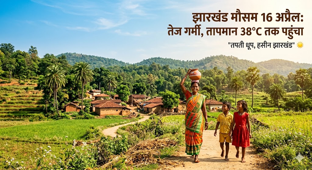 झारखंड में तेज धूप और बढ़ते तापमान के बीच गर्म मौसम का दृश्य