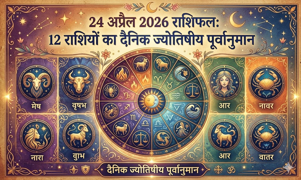 24 अप्रैल 2026 का 12 राशियों का दैनिक राशिफल और ज्योतिषीय विश्लेषण