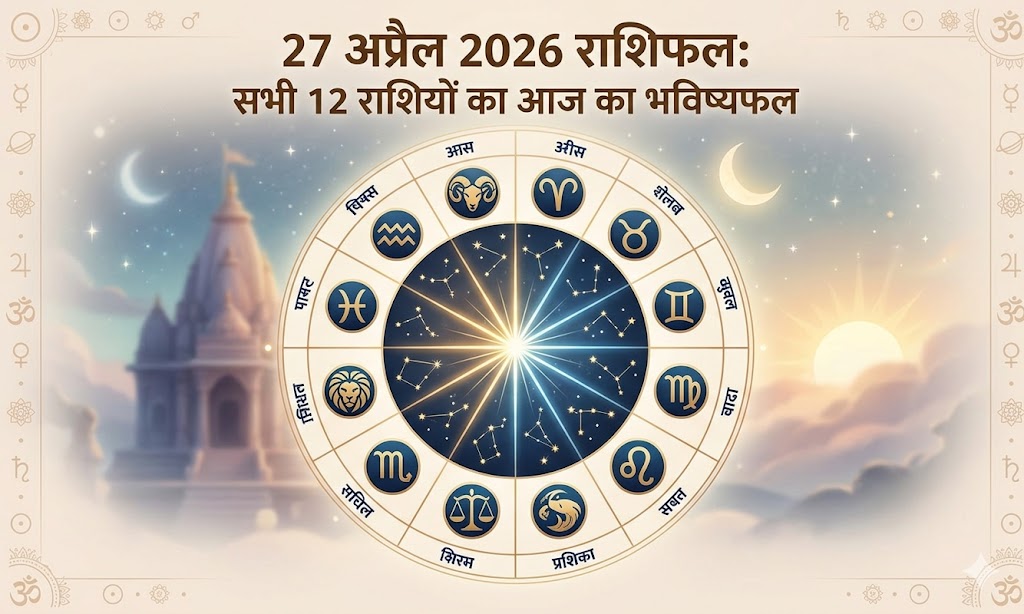 27 अप्रैल 2026 राशिफल चार्ट में सभी 12 राशियों का दैनिक भविष्यफल