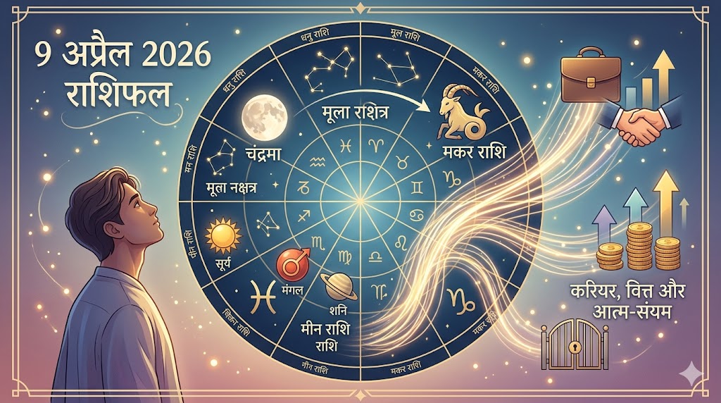 9 अप्रैल 2026 के लिए राशिफल संकेत, करियर और वित्तीय फैसलों पर ध्यान दें
