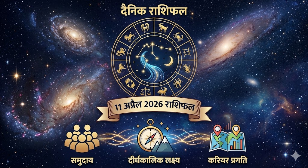 11 अप्रैल 2026 दैनिक राशिफल में कुंभ राशि में चंद्रमा और सभी राशियों का ज्योतिषीय प्रभाव