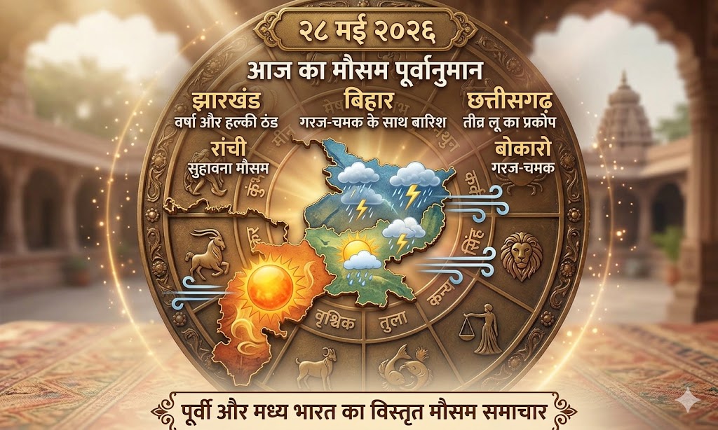 बिहार और झारखंड में पूर्वी हवाओं के कारण आंधी और बारिश से मौसम हुआ सुहाना।