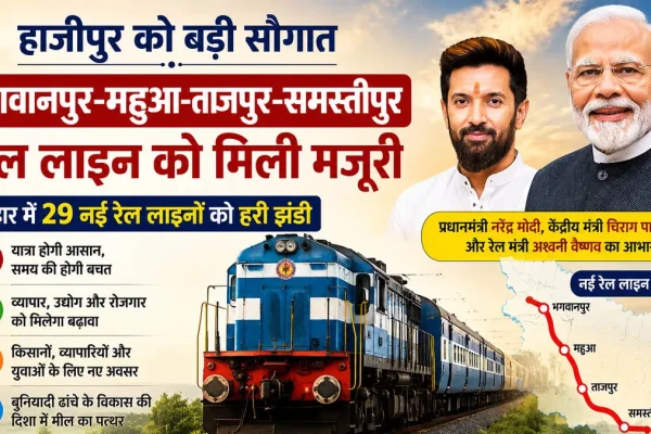 बिहार में स्वीकृत हुई नई रेल लाइन परियोजना और हाजीपुर संसदीय क्षेत्र में रेल नेटवर्क का विस्तार।