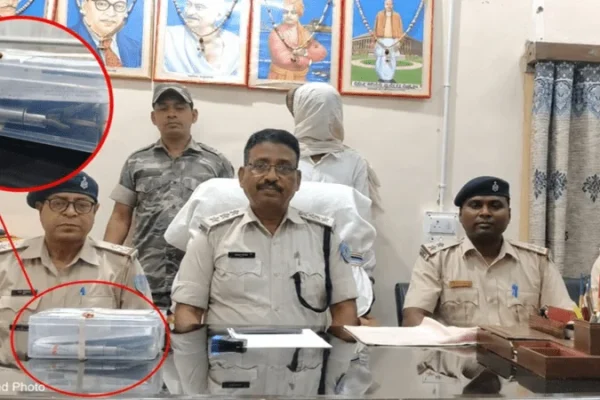 गढ़वा पुलिस द्वारा भवनाथपुर में अवैध देसी कट्टा और कारतूस के साथ गिरफ्तार किया गया आरोपी।