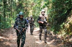 झारखंड पुलिस के नक्सल विरोधी अभियान के बाद सारंडा वन क्षेत्र में आत्मसमर्पण की तैयारी करते सुरक्षा बल।