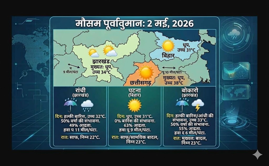बदलते मौसम के मिजाज और आसमान में छाई हल्की धूप का दृश्य।