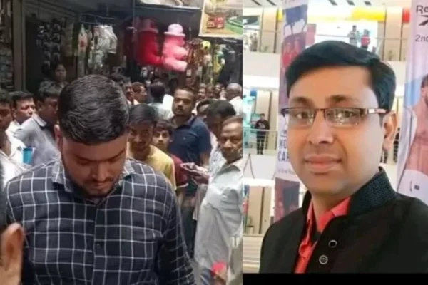धनबाद के झरिया में बैंक रिकवरी एजेंटों के उत्पीड़न से व्यवसायी की मौत के बाद जांच करती पुलिस।
