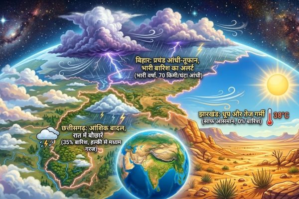 झारखंड में शुष्क मौसम और बिहार में भारी बारिश को लेकर जारी हुआ मौसम पूर्वानुमान