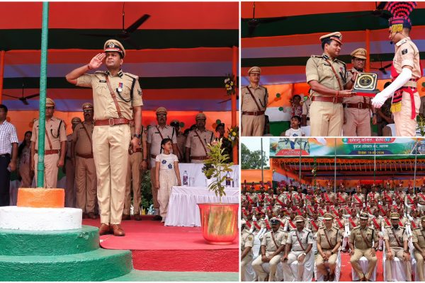 सहरसा पुलिस केंद्र में दीक्षांत परेड करते 234 प्रशिक्षु सिपाही