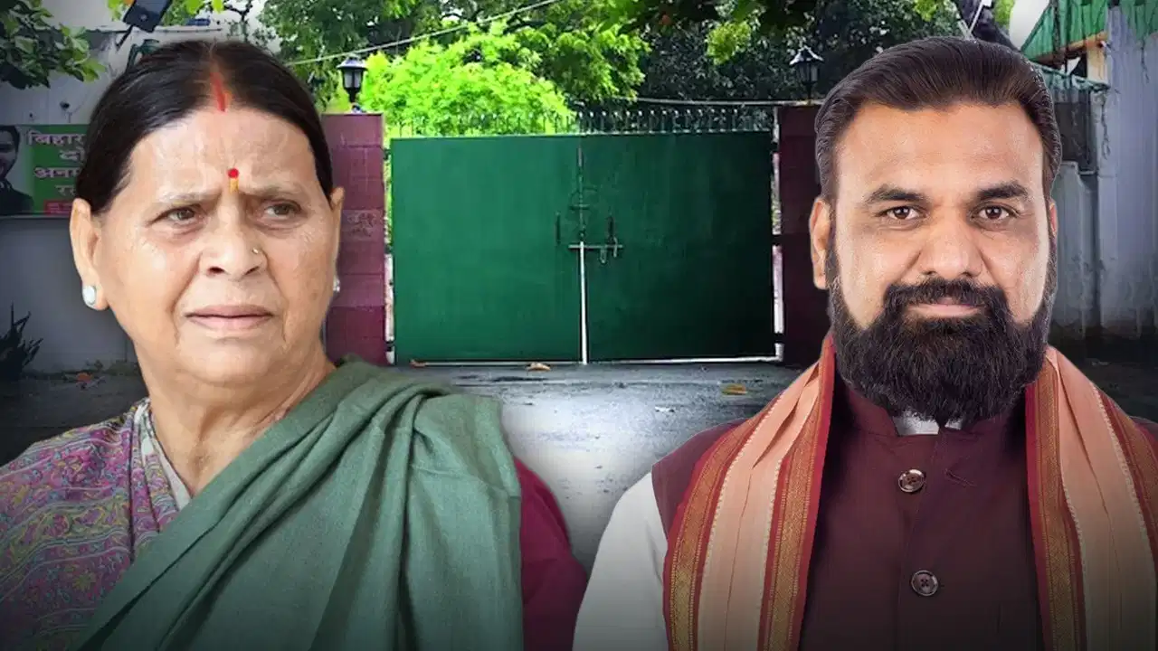 शेखपुरा के सहयोग शिविर में राजद के बंगला विवाद पर बयान देते बिहार के मुख्यमंत्री सम्राट चौधरी