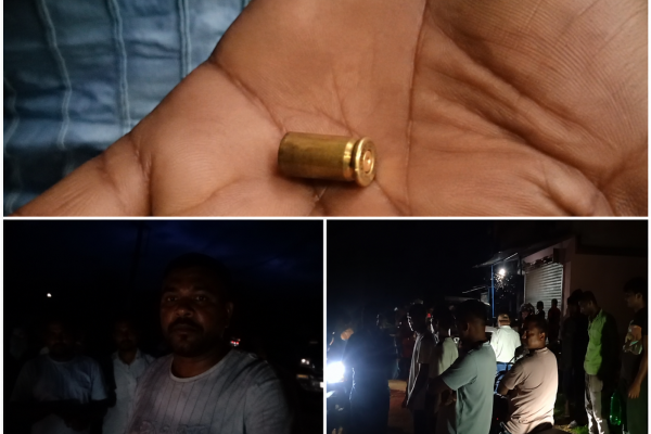 पालकोट में ज्वेलरी व्यवसायी से लूट के बाद जांच करती पुलिस और घटनास्थल