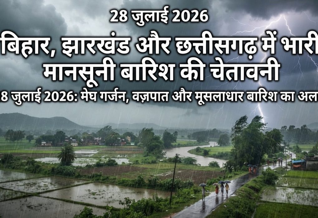 मानसून के दौरान घने बादलों और बारिश से प्रभावित क्षेत्र की तस्वीर