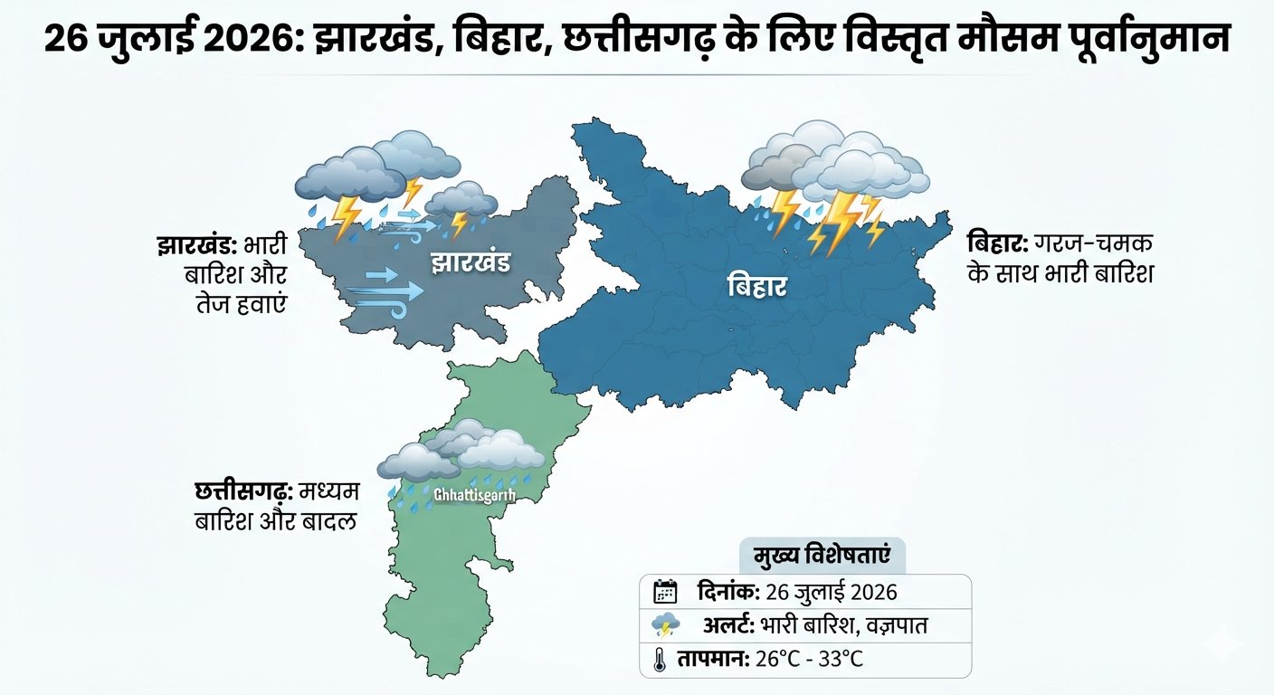 पूर्वी भारत में मानसून के घने बादल और IMD मौसम अलर्ट के दौरान कड़कती बिजली
