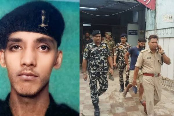 बिहार के वैशाली में जमीन विवाद को लेकर हुई गोलीबारी की जांच करती पुलिस टीम।