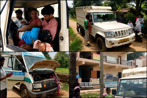 चैनपुर सीएचसी में इलाज को लेकर परिजनों का विरोध और निजी वाहन से ले जाई गई किशोरी।