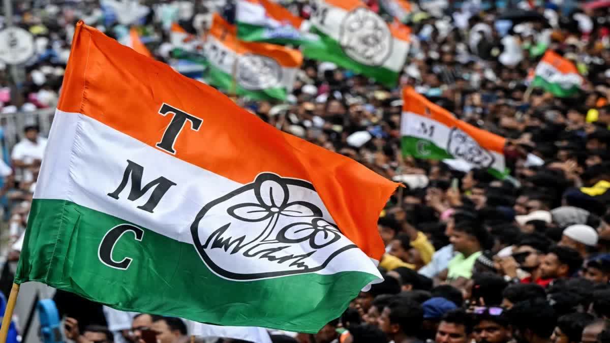 नई दिल्ली में तृणमूल कांग्रेस चुनाव चिन्ह विवाद पर चुनाव आयोग में सुनवाई के दौरान एकत्रित प्रतिनिधि।