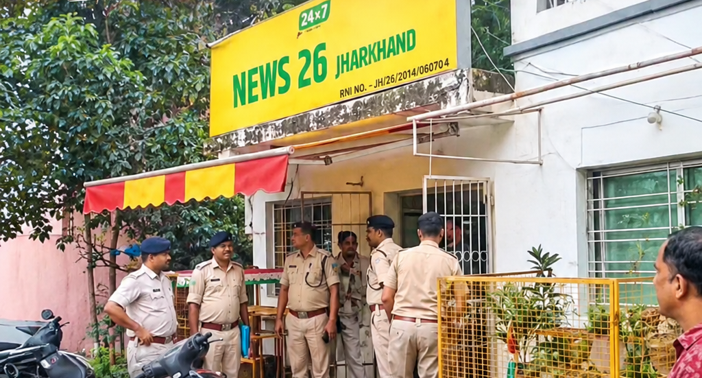 जमशेदपुर: निखार सबलोक हत्याकांड में न्यूज-26 कार्यालय की तलाशी