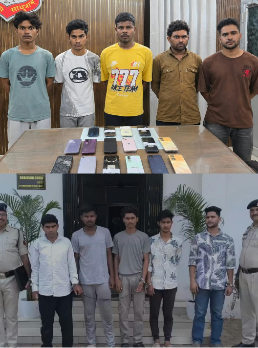 रायपुर मोबाइल लूट गिरोह का पर्दाफाश, 5 आरोपी गिरफ्तार