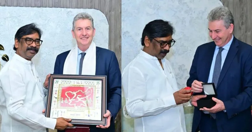 रांची में मुख्यमंत्री हेमंत सोरेन और ऑस्ट्रेलिया के कंसुल-जनरल बर्नार्ड लिंच की उच्चस्तरीय बैठक।