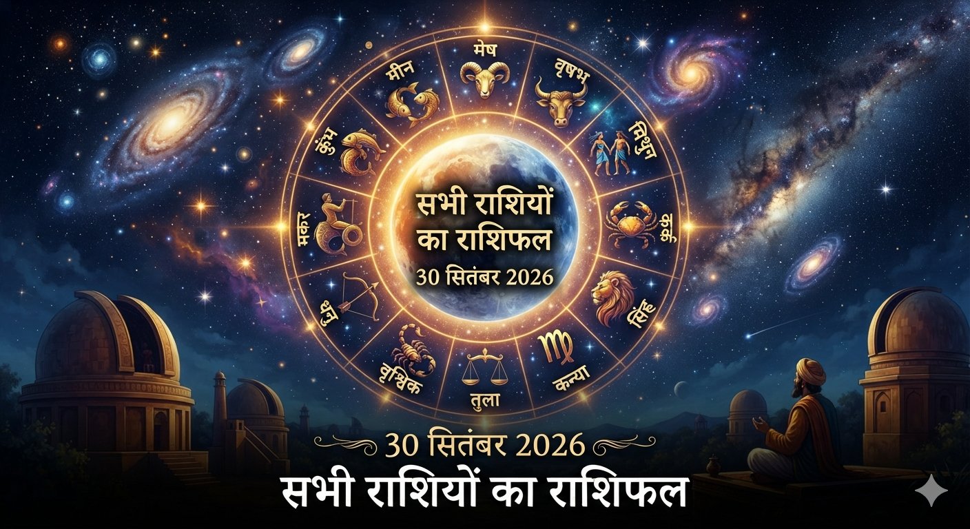 30 सितंबर 2026 का दैनिक राशिफल और ग्रह गोचर का 12 राशियों पर प्रभाव।