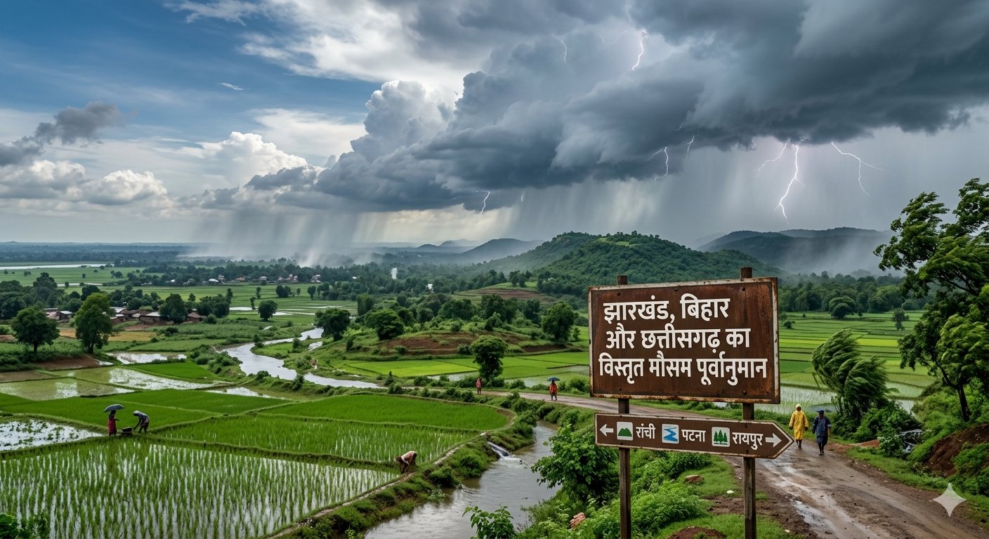 बिहार झारखंड और छत्तीसगढ़ में 17 सितंबर 2026 को बारिश और वज्रपात की मौसम चेतावनी