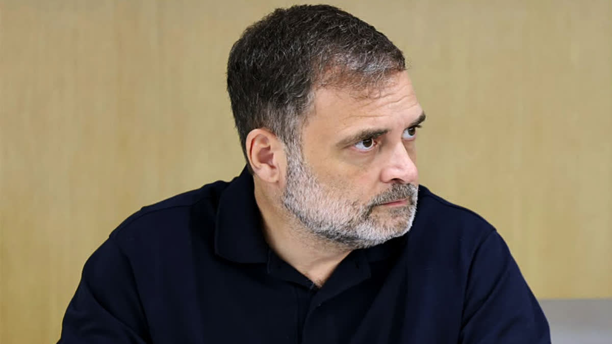 नई दिल्ली में राजनीतिक बयान देते हुए कांग्रेस नेता राहुल गांधी।