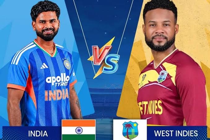 लखनऊ के इकाना स्टेडियम में भारत और वेस्टइंडीज के बीच पहले टी20 मैच के टॉस का दृश्य